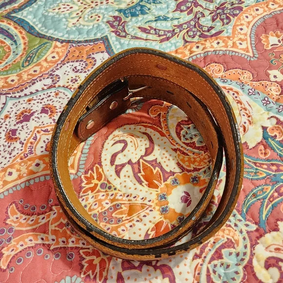 3-D Belt Company Western Boho Leather Belt Size Medium - Picture 6 of 11